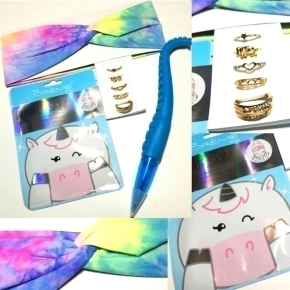 Rainbow Tie-Die Headband & Unicorn Mask Bundle